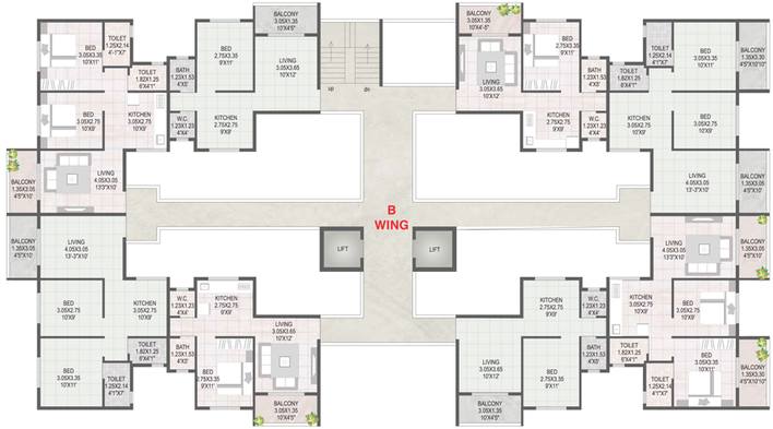Floor Plan of Roongta Shree Tirumala Paramount in Mumbai Naka, Nashik - Image 112932