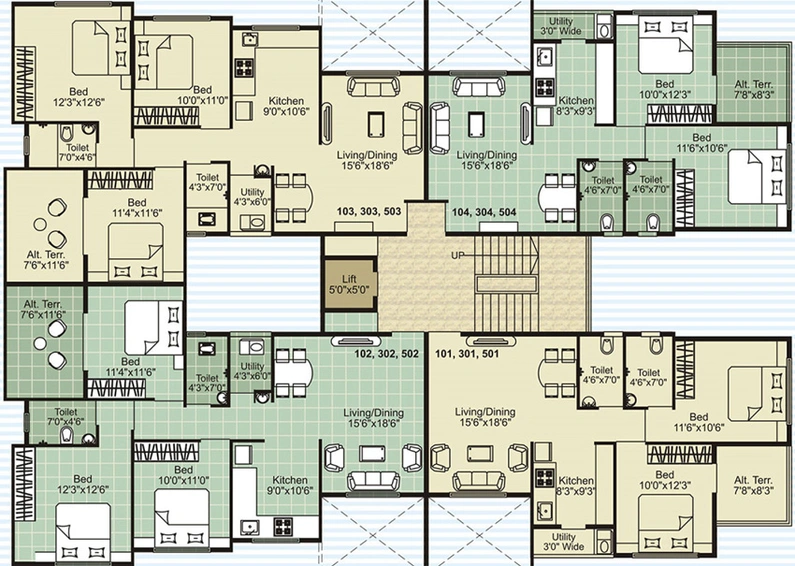 Floor Plan of Ravi Mahajan Ashmika Heights in Gangapur Road, Nashik - Image 147018