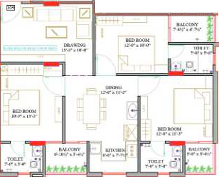 3 BHK Flat in Shree Balaji The Pearl Avenue in Mansarovar, Jaipur - Image 809292