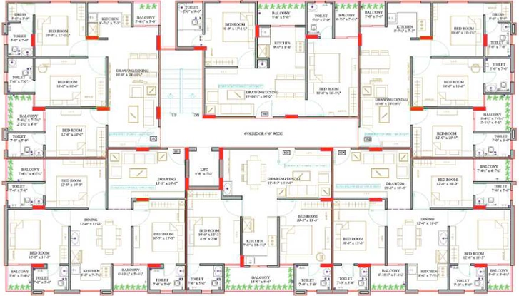 Floor Plan of Shree Balaji The Pearl Avenue in Mansarovar, Jaipur - Image 147023