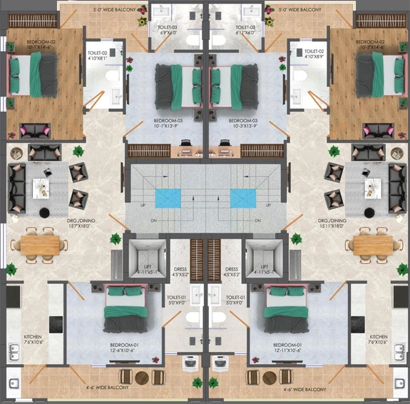 Floor Plan of Trehan Luxury Floors in Sector 71, Gurgaon - Image 147060