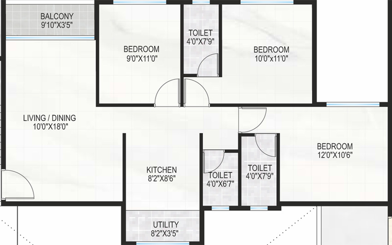 3 BHK Flat in Roongta Elegante in Panchavati, Nashik - Image 809307