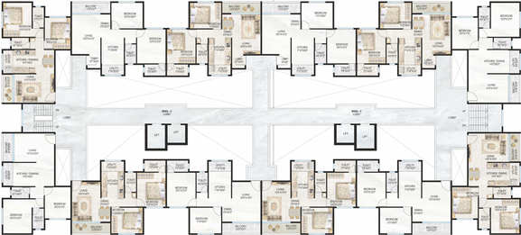 Floor Plan of Roongta Elegante in Panchavati, Nashik - Image 147082