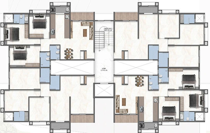 Floor Plan of Gajra Vrindavan Krishna Apartments in Pathardi Phata, Nashik - Image 147208