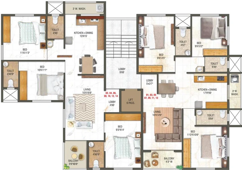 Floor Plan of Shiv Veera in Indira Nagar, Nashik - Image 164033