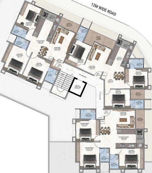 Floor Plan of Gajra Radha Apartment in Pathardi Phata, Nashik - Image 147227