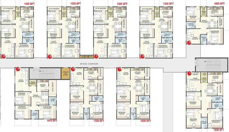 Floor Plan of Abhirams Touchstone Towers in Kurmannapalem, Visakhapatnam - Image 147248