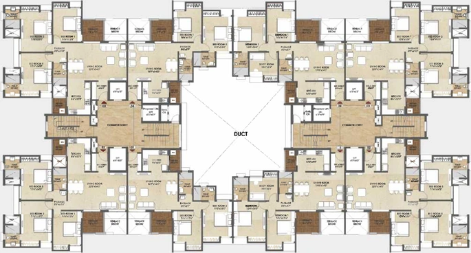 Floor Plan of Malpani Saffron in Pathardi Phata, Nashik - Image 113309