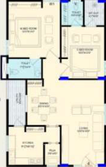 2 BHK  in Janachaitanya Sree Ram Nagar Fortune One in Gajuwaka, Visakhapatnam - Image 809358