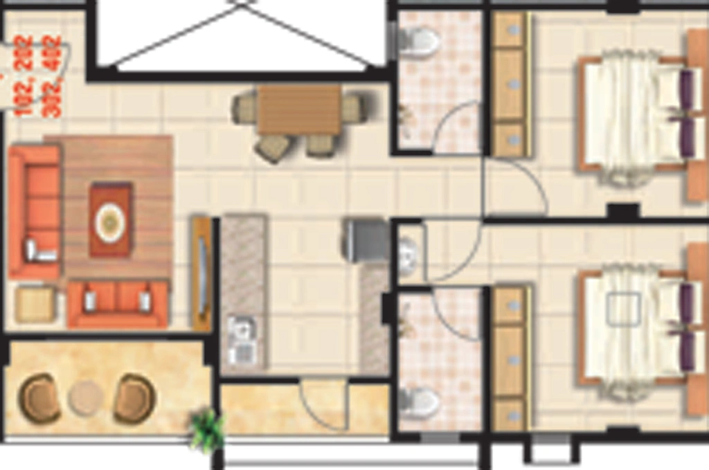 2 BHK Flat in Janaki Gokuldham Apartment in Gangapur Road, Nashik - Image 809362