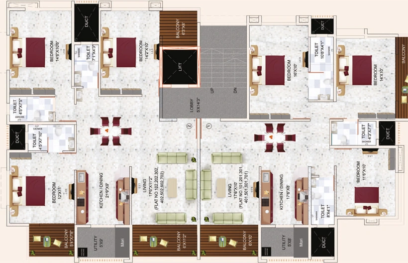 Floor Plan of Shri Kartik Swami Heights in Tidke Colony, Nashik - Image 147441