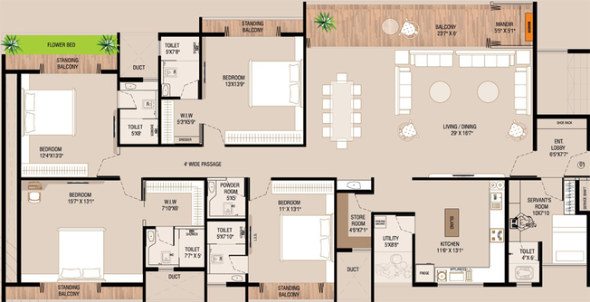 4 BHK Flat in The Avenue Milestone in Govind Nagar, Nashik - Image 809456