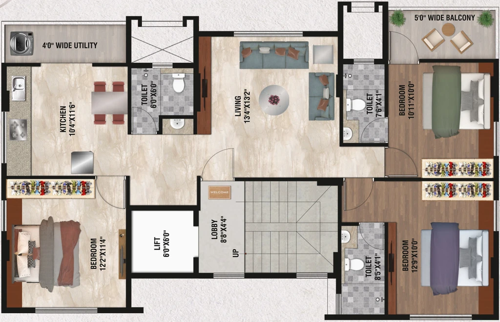 Floor Plan of DK Janak Tower in Indira Nagar, Nashik - Image 147560