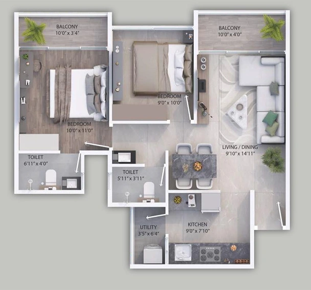 2 BHK Flat in Aditya Pride Laxmi Ramna in Vihitgaon, Nashik - Image 809473