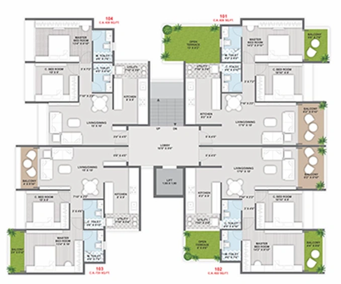 Floor Plan of Aditya Sir Vishveshwarya Society in Rajiv Nagar, Nashik - Image 147610