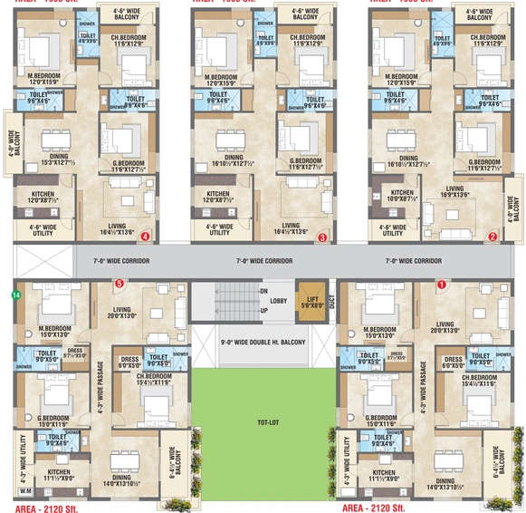 Floor Plan of Chengalva TSR Evergreen in Pineapple Colony, Visakhapatnam - Image 147657