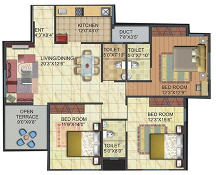 3 BHK Flat in United Palms in Indira Nagar, Nashik - Image 809493