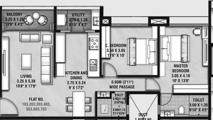 2 BHK Flat in Aakar Millennium in Gangapur Road, Nashik - Image 809507