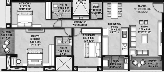 3 BHK Flat in Aakar Millennium in Gangapur Road, Nashik - Image 809508
