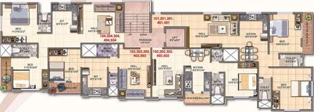 Floor Plan of Om Swaraj Residency in Gangapur Road, Nashik - Image 147999