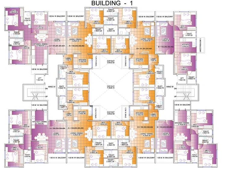 Floor Plan of Rohan Divine Park in Indira Nagar, Nashik - Image 147975