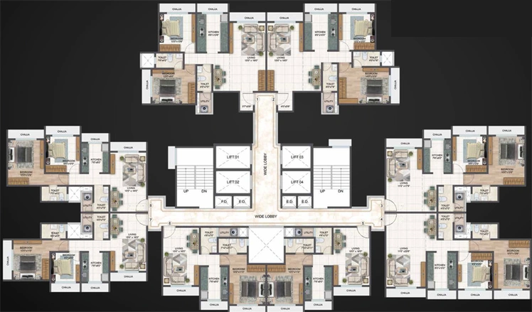 Floor Plan of VB Veer Heights in Thane West, Thane - Image 147983