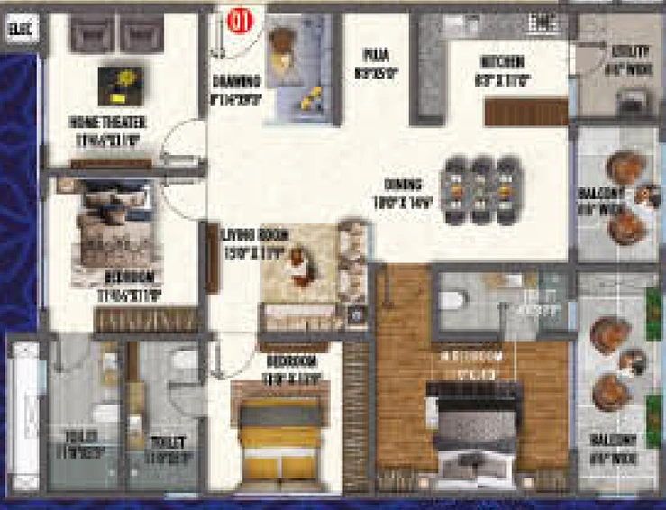 3 BHK Flat in Vasavi Skyla in Hitech City, Hyderabad - Image 743813