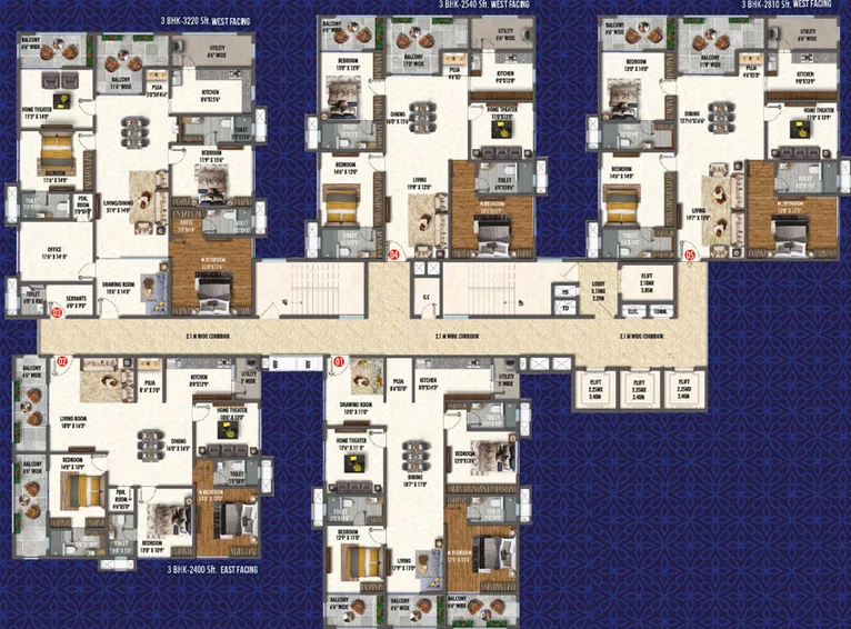 Floor Plan of Vasavi Skyla in Hitech City, Hyderabad - Image 113394