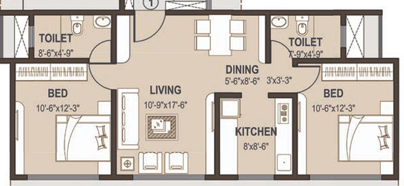 2 BHK Flat in Shree Anantya in Ghatkopar East, Mumbai - Image 809572