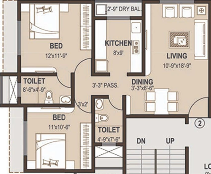 2 BHK Flat in Shree Anantya in Ghatkopar East, Mumbai - Image 809573