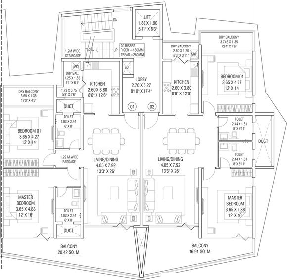 Floor Plan of Golden Anantam Signature in Dona Paula, Goa - Image 148110
