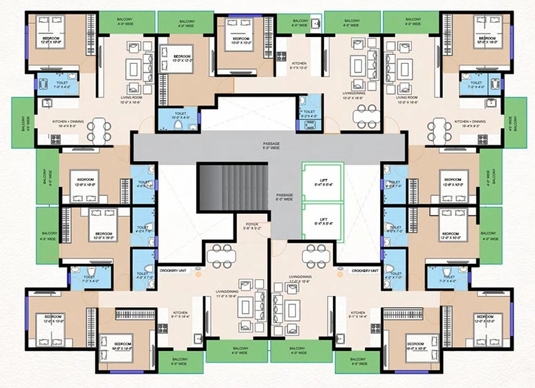 Floor Plan of The Avenue Bliss in Govind Nagar, Nashik - Image 148141