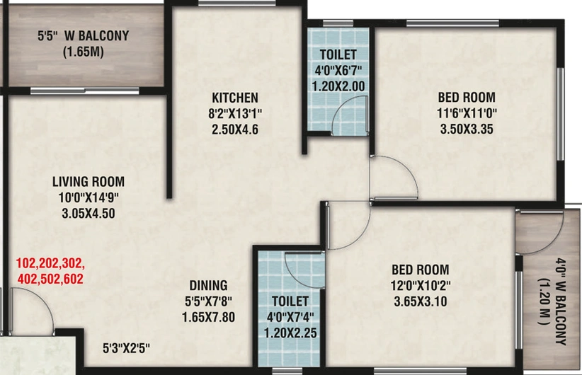 2 BHK Flat in Shubham Heights in Gangapur Road, Nashik - Image 809615