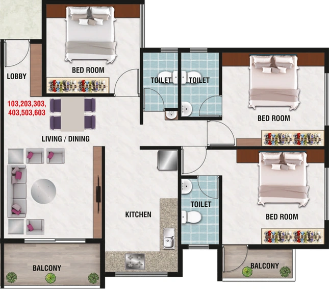3 BHK Flat in Shubham Heights in Gangapur Road, Nashik - Image 809616