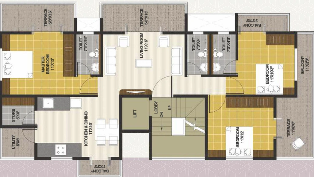 Floor Plan of Suhit Satsang Residency in Gangapur Road, Nashik - Image 148192