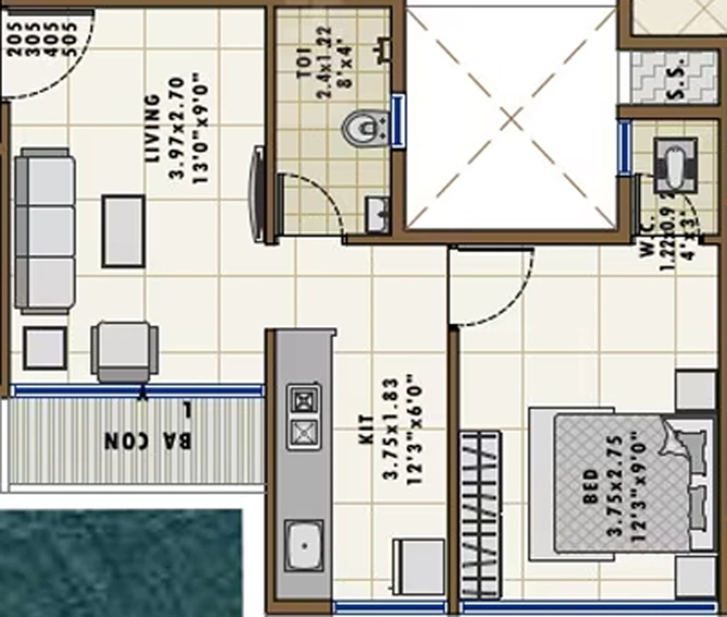 1 BHK Flat in Varniraj Neelkanth Peace in Ulwe, Navi Mumbai - Image 809640