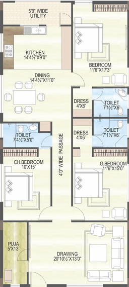 3 BHK Flat in Mythri Atlantis in Maharani Peta, Visakhapatnam - Image 809701