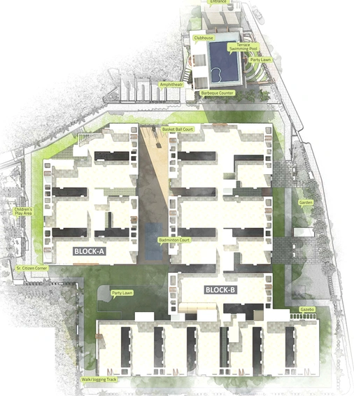 Master Plan of Vasavi Solitaire Heights in Narsingi, Hyderabad - Image 113403