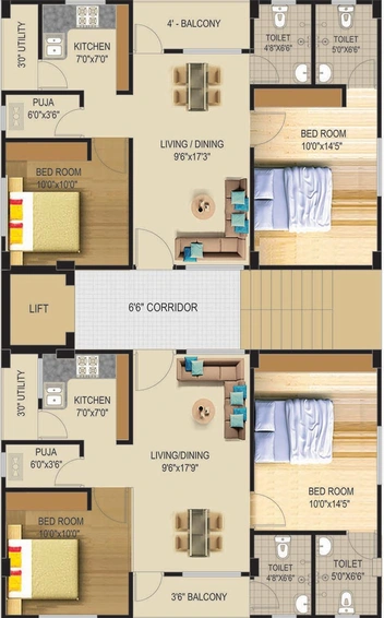 Floor Plan of Nagesh Suhita Nilayam in Vepagunta, Visakhapatnam - Image 148530