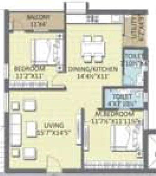 2 BHK Flat in Novus Florence Village in Gajuwaka, Visakhapatnam - Image 809710