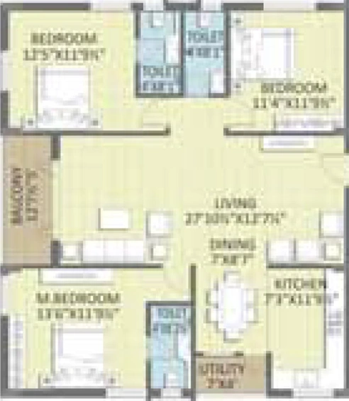 3 BHK Flat in Novus Florence Village in Gajuwaka, Visakhapatnam - Image 809712