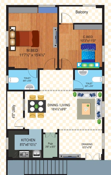 2 BHK Flat in Pavan City Square in Pendurthi, Visakhapatnam - Image 809715
