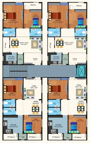 Floor Plan of Pavan City Square in Pendurthi, Visakhapatnam - Image 148560
