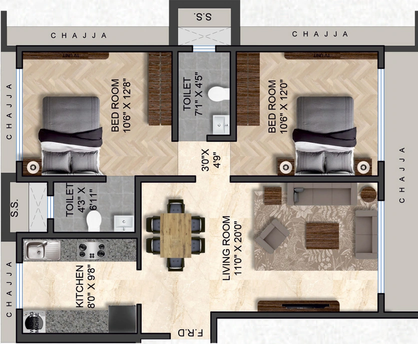 2 BHK Flat in Majestic Kedarnath in Chembur East, Mumbai - Image 809735