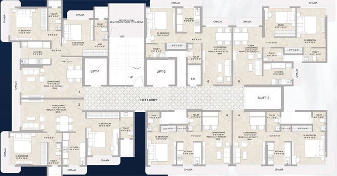 Floor Plan of Blue Ozone Residency in Dahisar West, Mumbai - Image 148623