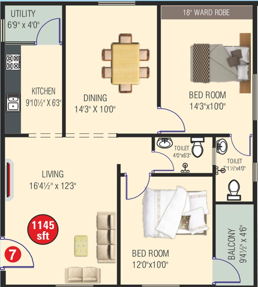 2 BHK Flat in Swarna Sai Enclave in Gajuwaka, Visakhapatnam - Image 809752