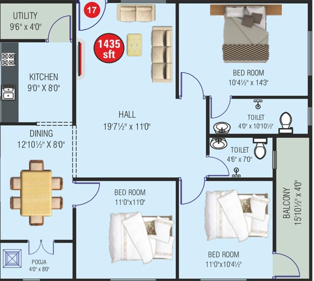 3 BHK Flat in Swarna Sai Enclave in Gajuwaka, Visakhapatnam - Image 809754