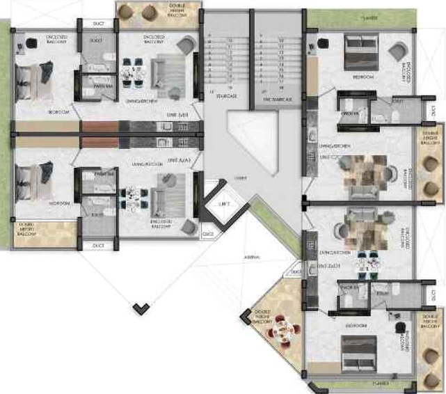 Floor Plan of KTR Boho Bliss in Calangute, Goa - Image 148886
