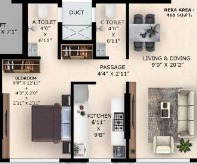 1 BHK Flat in Alag Artis in Ghatkopar East, Mumbai - Image 658439