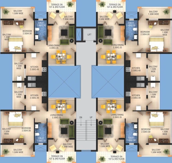 Floor Plan of Devashri Monarch Palms in Candolim, Goa - Image 149065